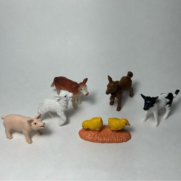 Other - 6 Safari Ltd farm animals Mini Figures goat lamb pig calf chicken